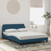vidaXL Bed with Mattress "Dover" Blue 140x190 cm Velvet