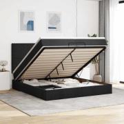vidaXL Ottoman sängram med madrasser svart 200x200 cm tyg