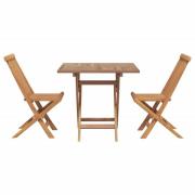 vidaXL Trädgårdsmöbelset 3 pcs Brun Massivt Akaciaträ