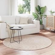 vidaXL Områdesmattor Rund PALMERAS Beige Ø 200 CM Polyester