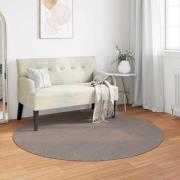 vidaXL Områdesmattor Rund LUGO Taupe Ø 120 CM Polyester