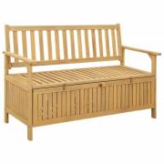 vidaXL Förvaringsbänk med lagring 120 x 63 x 84 cm Massiv Akacia