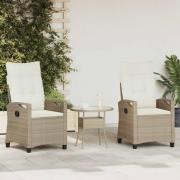 vidaXL Trädgård Stol 2 pcs Beige och gräddfärgad 56 x 60 x 112 cm
