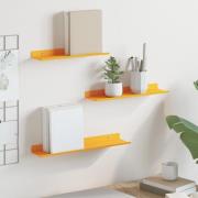 vidaXL Flytande hylla 3 pcs Senapsgul 40 x 9 x 2,5 cm Stål