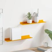 vidaXL Vägg hylla med hylla 2 pcs Senapsgul 40 x 9 x 2,5 cm