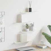 vidaXL Vägg hylla med hylla Väggmonterad 4 pcs Vit 40 x 9 x 2,5 cm