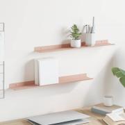 vidaXL Flytande hylla Väggmonterad 2 pcs Rosa 60 x 8,5 x 2,5 cm Stål
