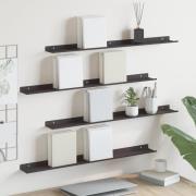 vidaXL Flytande hylla Väggmonterad 4 pcs Svart 80 x 9 x 2,5 cm Stål