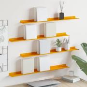 vidaXL Vägg hylla med hylla 4 pcs Senapsgul 80 x 9 x 2,5 cm