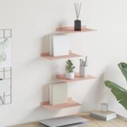 vidaXL Vägg hylla med hylla Väggmonterad 4 pcs Rosa 30 x 18 x 2,5 cm