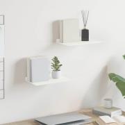 vidaXL Flytande hylla Väggmonterad 2 pcs Vit 30 x 18 x 2,5 cm Stål