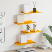 vidaXL Flytande hylla 4 pcs Senapsgul 40 x 18 x 2,5 cm Stål