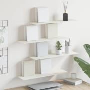 vidaXL Flytande hylla Väggmonterad 4 pcs Vit 60 x 18 x 2,5 cm Stål
