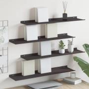 vidaXL Vägg hylla med hylla Väggmonterad 4 pcs Svart 80 x 18 x 2,5 cm