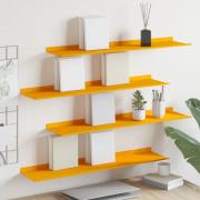 vidaXL Vägg hylla med hylla 4 pcs Senapsgul 80 x 18 x 2,5 cm