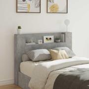 vidaXL Huvudgavelsskåp med LED med hylla Betong 140 x 16,5 x 103,5 cm