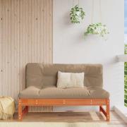 vidaXL Trädgård Mittensoffa Massivt furu VaxBrun 120 x 84 x 70 cm
