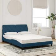 vidaXL Bed with Mattress Blue 120x200 cm Velvet