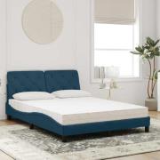 vidaXL Bed with Mattress Blue 140x200 cm Velvet