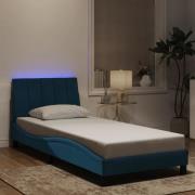 vidaXL Bed Frame with LED without Mattress "Hanko" Blue 80x200 cm Velv...