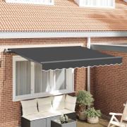 vidaXL Utfällbar markis Antracit 250 x 200 cm tyg