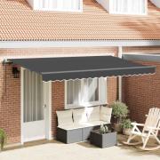 vidaXL Utfällbar markis Antracit 350 x 200 cm tyg