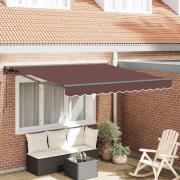vidaXL Markisram Brun 300 x 250 cm Polyester med PU-beläggning