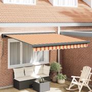 vidaXL Utfällbar markis Gul och Orange 300 x 250 cm Tyg och Metall