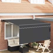 vidaXL Utfällbar markis Antracit 350 x 250 cm Polyester och aluminium