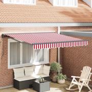 vidaXL Markisram Röd och Vit 350 x 250 cm Polyester med PU-beläggning