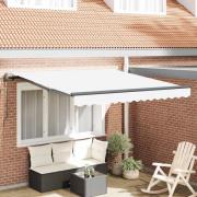 vidaXL Utfällbar markis Vit 350 x 250 cm Duk och Aluminium