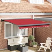 vidaXL Utfällbar markis Röd 350 x 250 cm Tyg och Metall