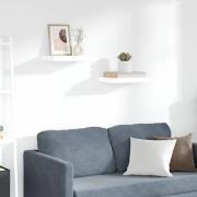 vidaXL Svävande vägghyllor 2 st vit högglans 40x23x3,8 cm MDF