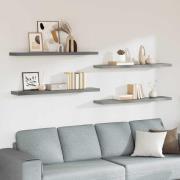 vidaXL Svävande vägghyllor 4 st grå 120x23,5x3,8 cm MDF