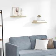 vidaXL Svävande vägghyllor 2 st ek 40x23x3,8 cm MDF