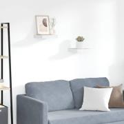 vidaXL Svävande vägghyllor 2 st ek och vit 23x23,5x3,8 cm MDF