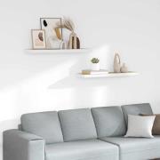 vidaXL Svävande vägghyllor 2 st ek och vit 90x23,5x3,8 cm MDF