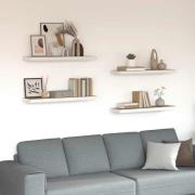 vidaXL Svävande vägghyllor 4 st ek och vit 90x23,5x3,8 cm MDF