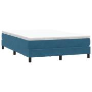 vidaXL Ramsäng utan madrass mörkblå 160x210 cm sammet