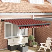 vidaXL Utfällbar markis Röd och Svart 350 x 250 cm Tyg och Metall