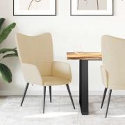 vidaXL Vilstol gräddvit tyg