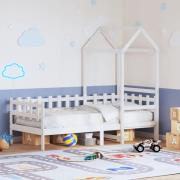 vidaXL Dagbädd med tak vit 80x200 cm massiv furu