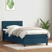 vidaXL Ramsäng med madrass mörkblå 80x220 cm sammet