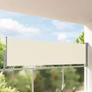 vidaXL Infällbar sidomarkis 100 x 300 cm gräddvit