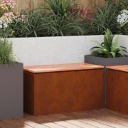 vidaXL Trädgårdsbänk Rostig 80 x 40 x 43 cm cortenstål