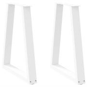 vidaXL Matbordsben V-formade 2 st vita 50x(72-73,3) cm stål