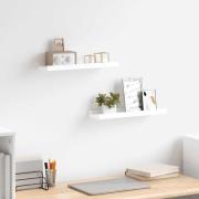 vidaXL Tavellister 2 st vit 40x9x3 cm MDF