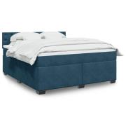vidaXL Ramsäng med madrass blå 180x200 cm sammet