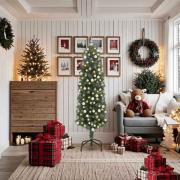 vidaXL Konstgjord julgran Grön 180 cm PVC och stål och plast