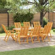 vidaXL Trädgård Stol 8 pcs Brun 57 x 72 x 109 cm Massivt Akaciaträ